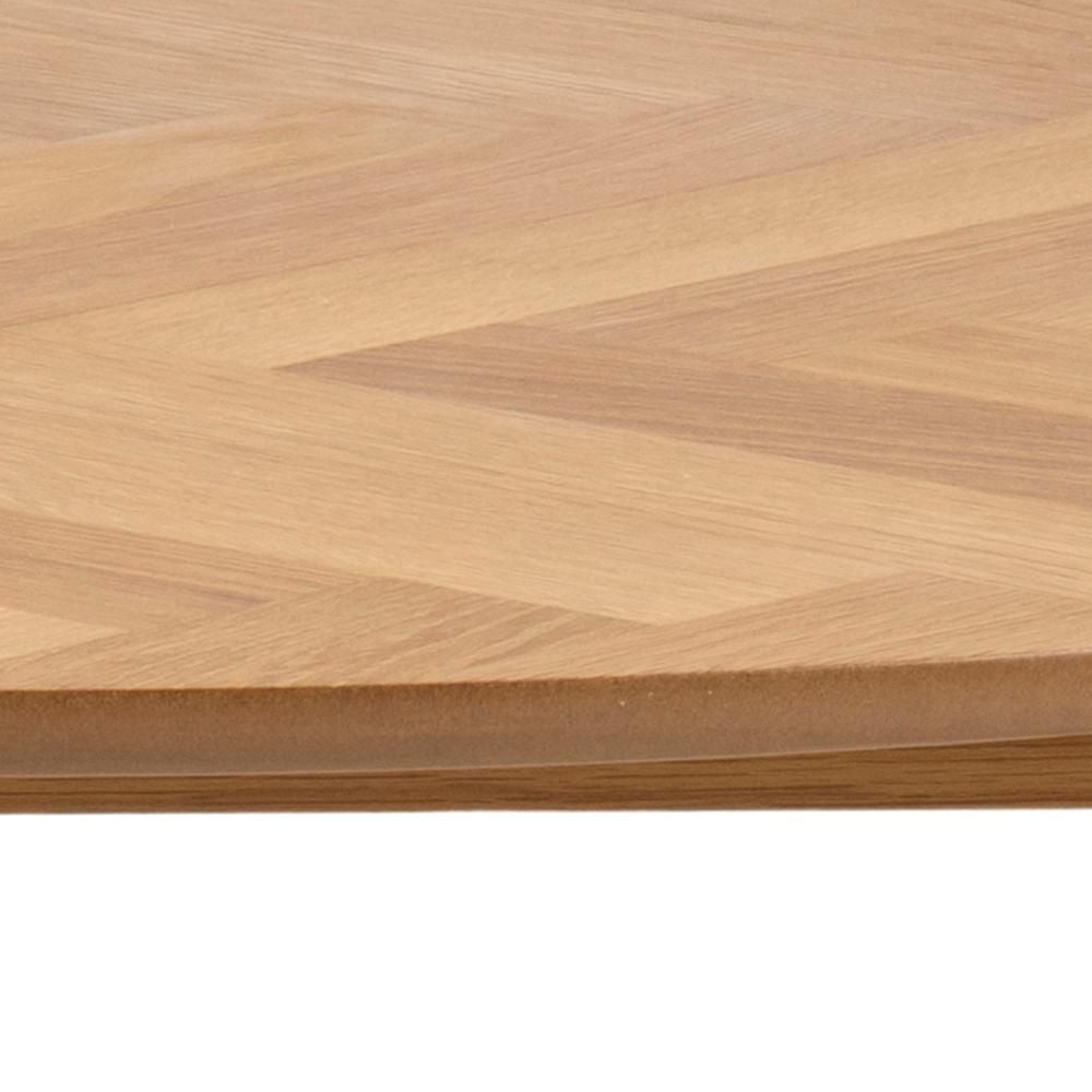 Emob Ronde Eettafel Nalini 120x120cm Visgraatmotief Eikenhout En Eikfineer