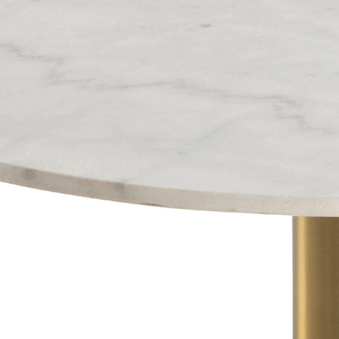 Emob Ronde Salontafel Carlos ø80cm - Wit Marmer/messing