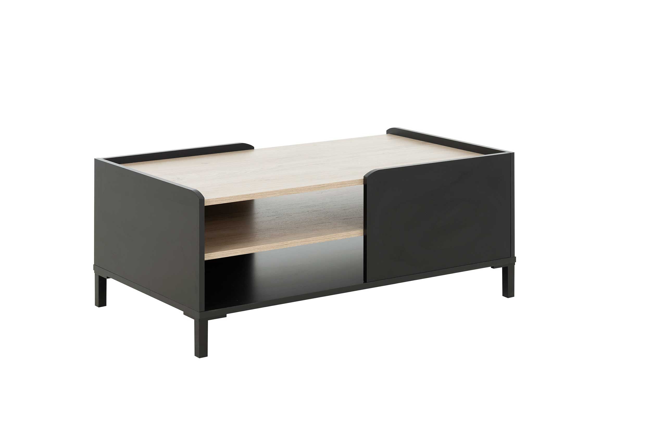 Emob Salontafel Arnhem 60x106 Industrieel - Zwart/kastanje