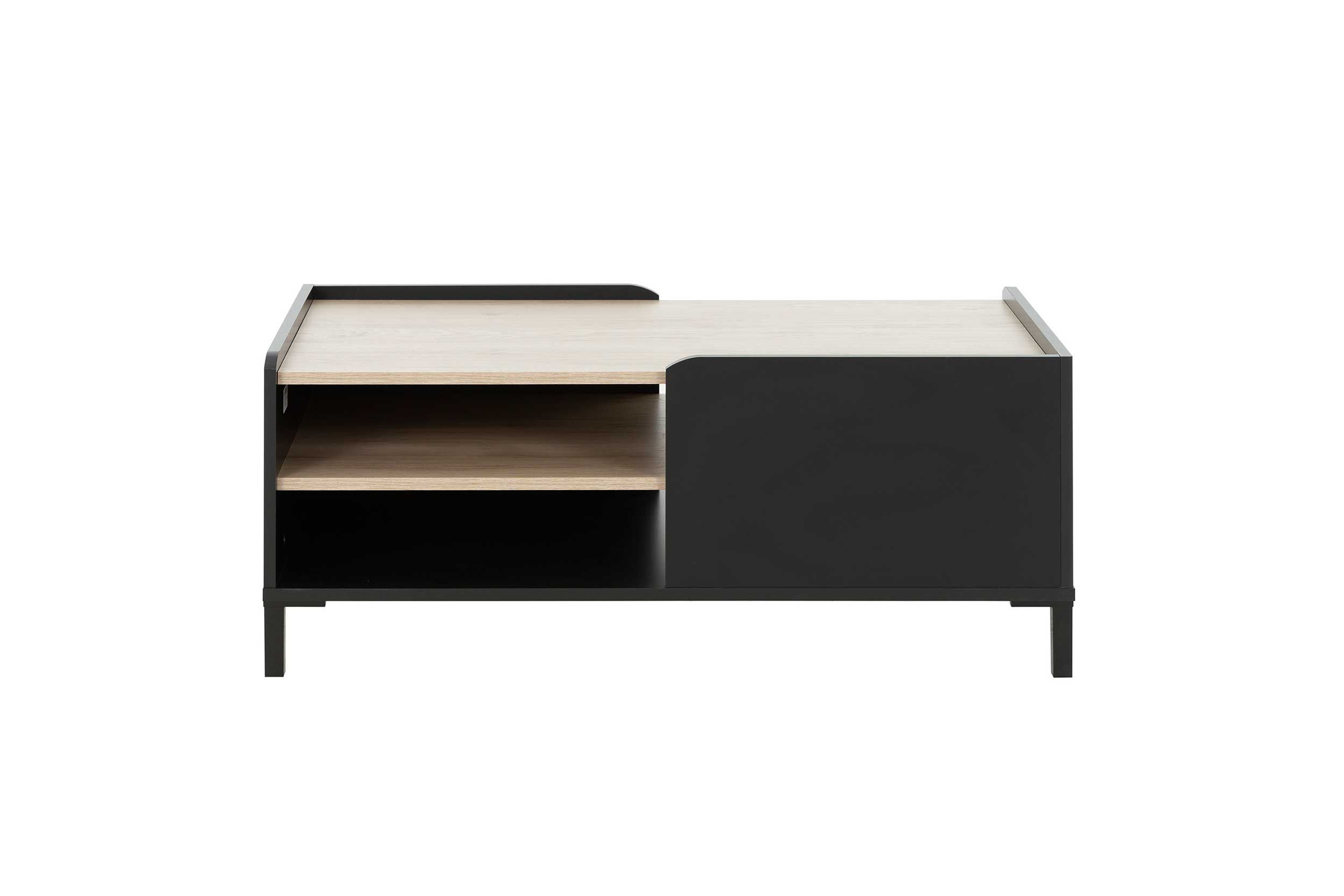 Emob Salontafel Arnhem 60x106 Industrieel - Zwart/kastanje