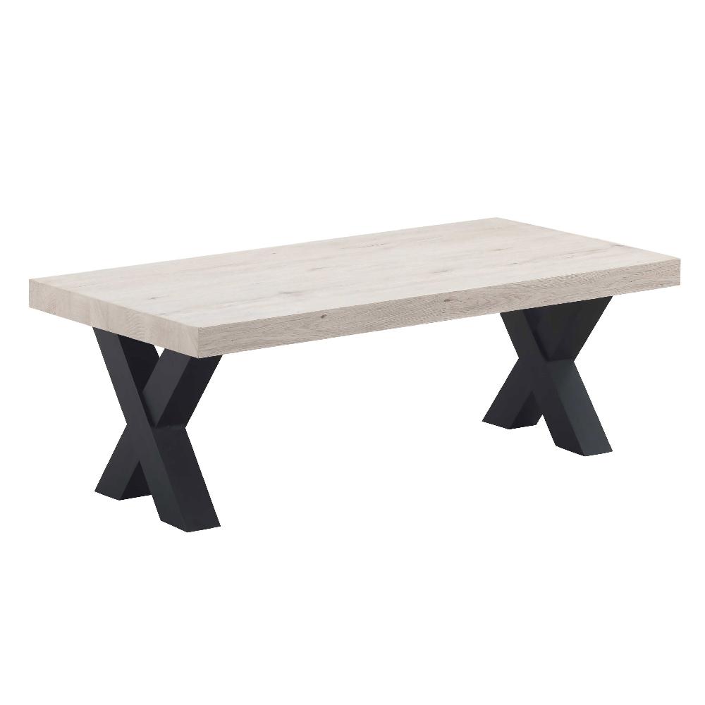 Emob Salontafel Elke 130x65 Met Kruispoten - Eik/zwart