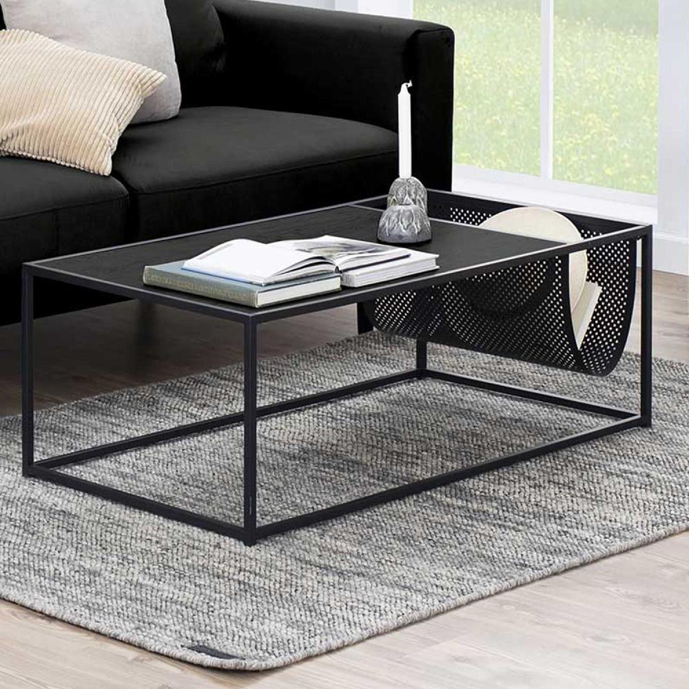 emob Salontafel met magazinehouder Dover 60x110 - zwart