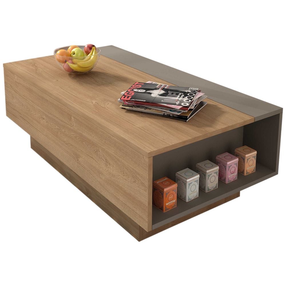 Emob Salontafel Nomi 110x57 Met Uitschuifbaar Tafelblad - Bruin