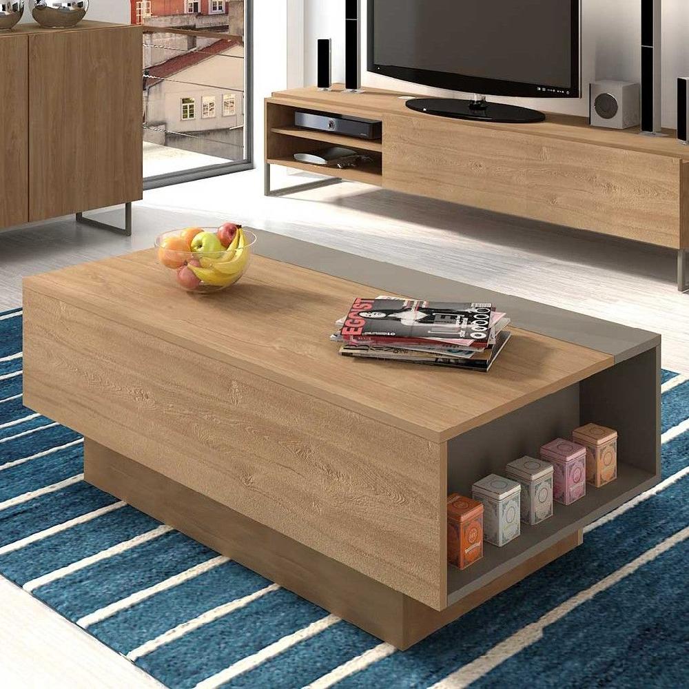 emob Salontafel Nomi 110x57 met uitschuifbaar tafelblad - bruin