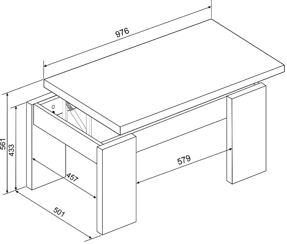 Emob Salontafel Ramos Met Uitschuifbaar Tafelblad - Eik