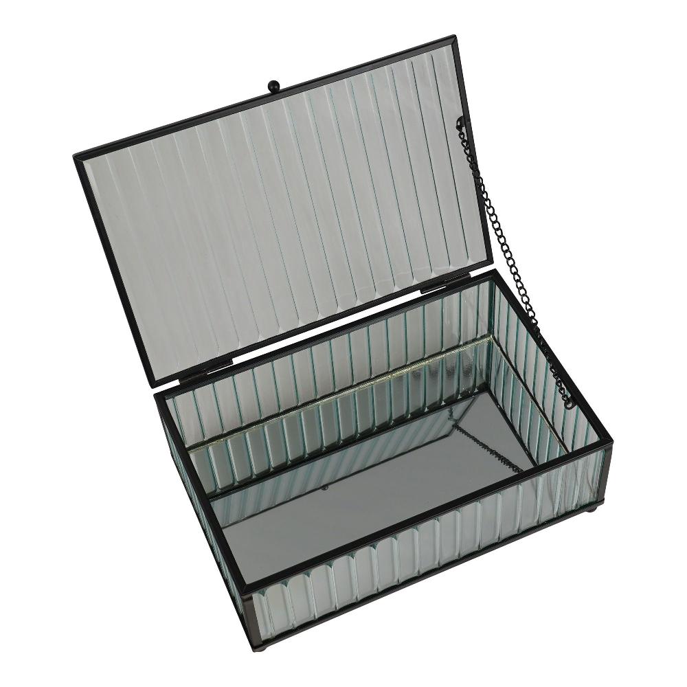 Emob Santorini Opbergdoos - 20x13x7 Cm - Glas En Metaal