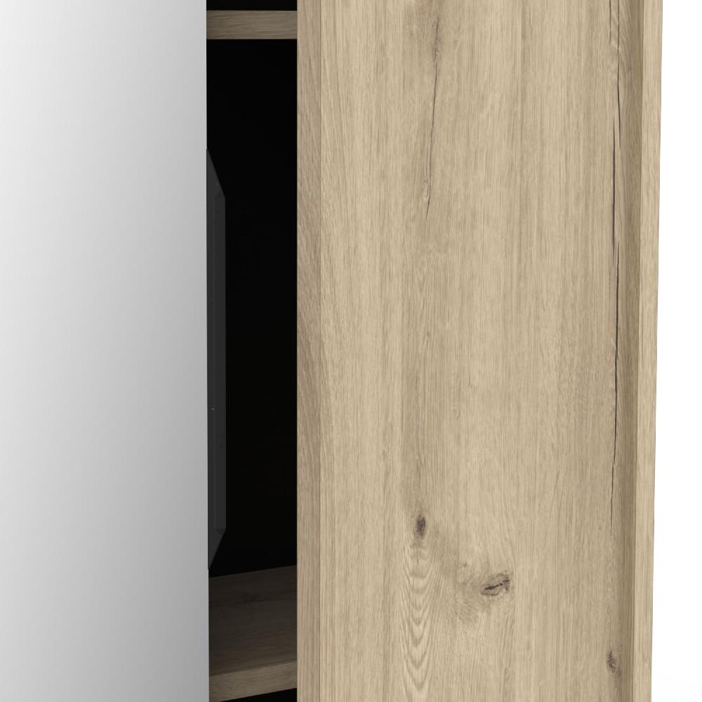 Emob Schoenenkast Ebony 83x24x178cm - Met Spiegel - Eikdecor