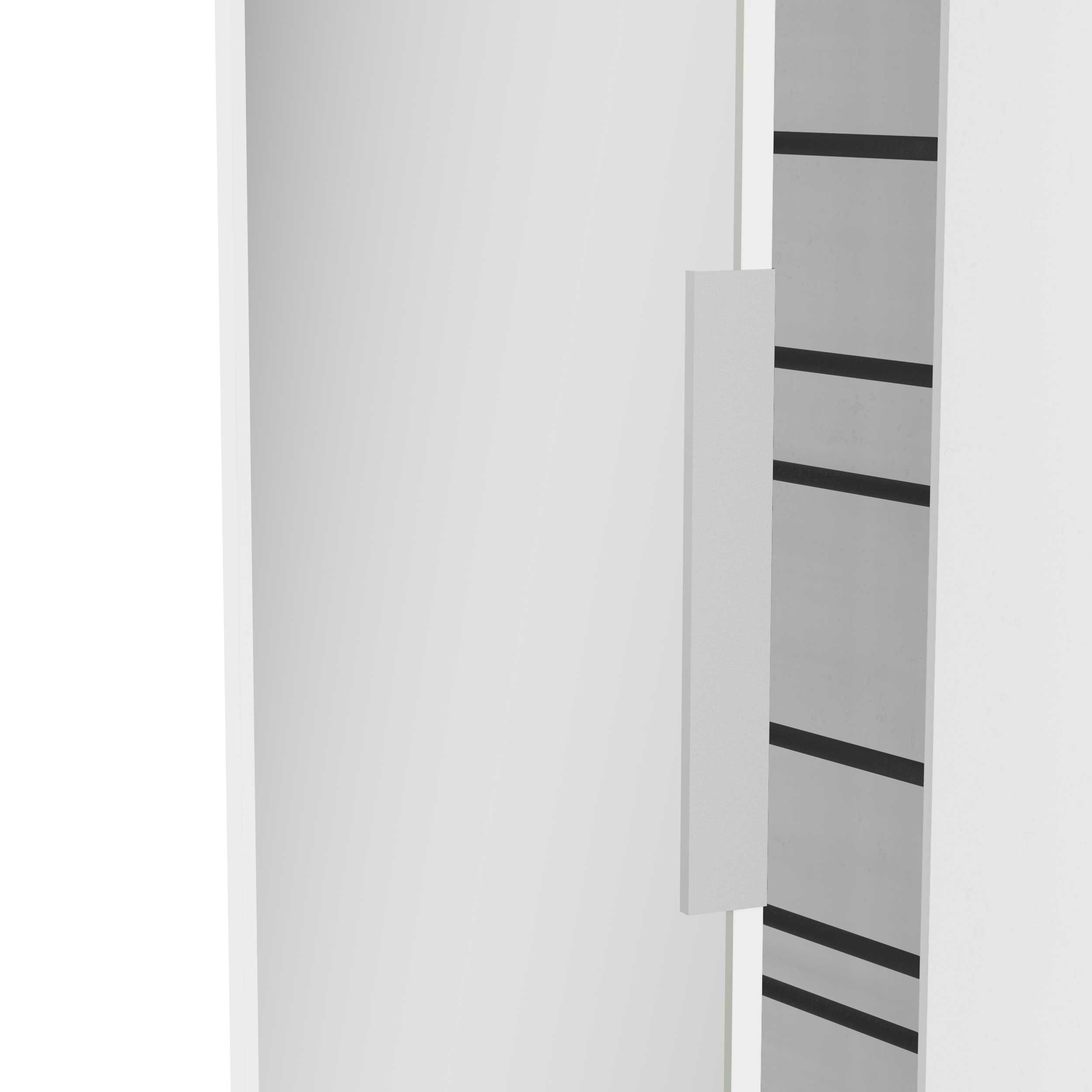 Emob Schoenenkast Ebony 83x24x178cm - Met Spiegel - Wit