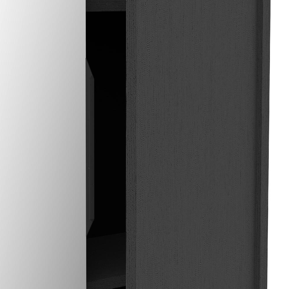Emob Schoenenkast Ebony 83x24x178cm - Met Spiegel - Zwart