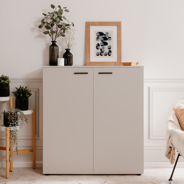 emob Schoenenkast Satine - 100x34x110cm - 2 deuren - beige