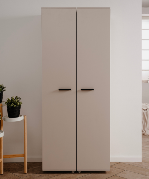 emob Schoenenkast Satine - 74x34x181cm - 2 deuren - beige