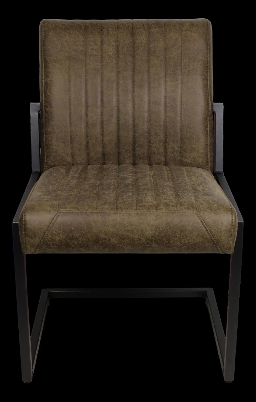 Emob Set Van 2 Eetkamerstoelen Texas Yachtleder/metaal – Kaki