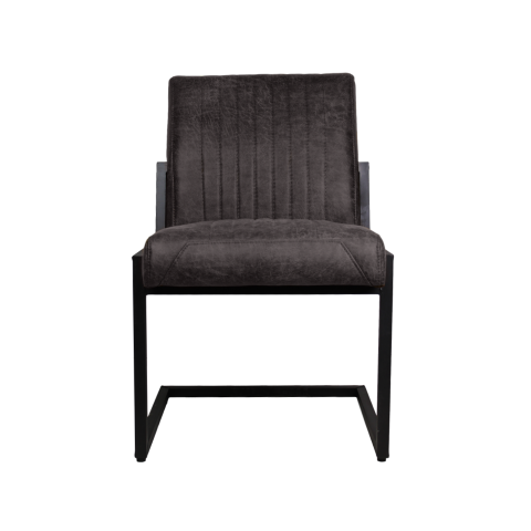 emob Set van 2 eetkamerstoelen Texas Yachtleder/metaal – espresso