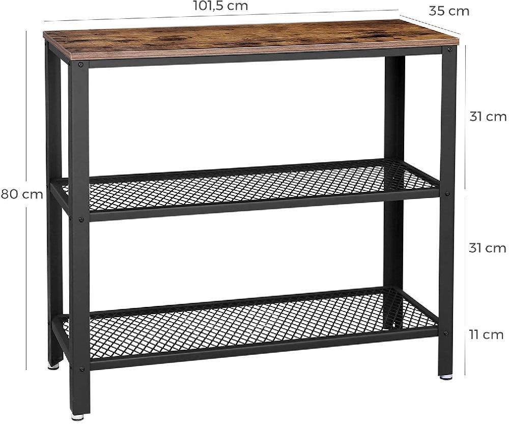 Emob Sidetable Bill 2 Legplanken - Rustiek Bruin/zwart