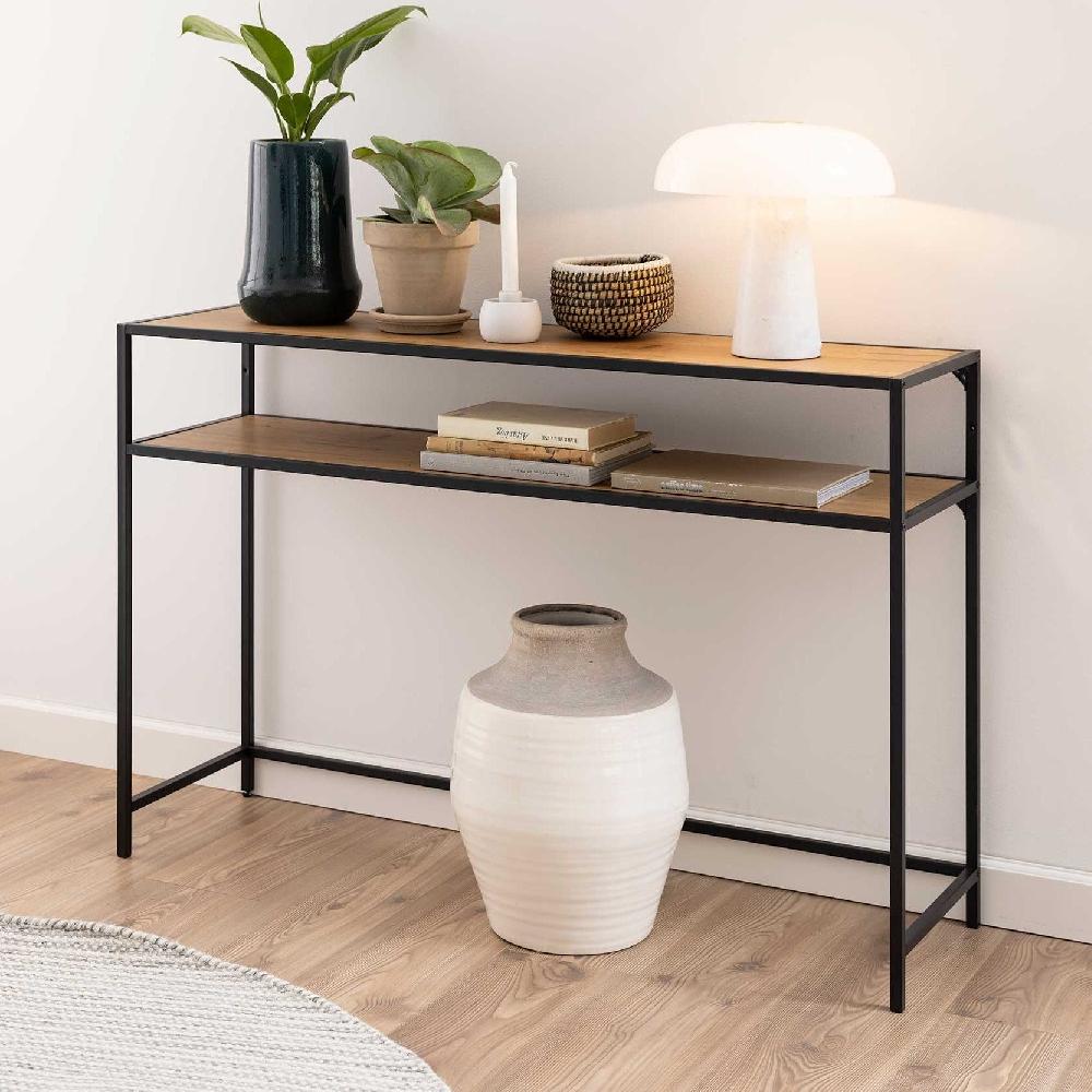 emob Sidetable Dover 120cm industrieel - zwart/wilde eik
