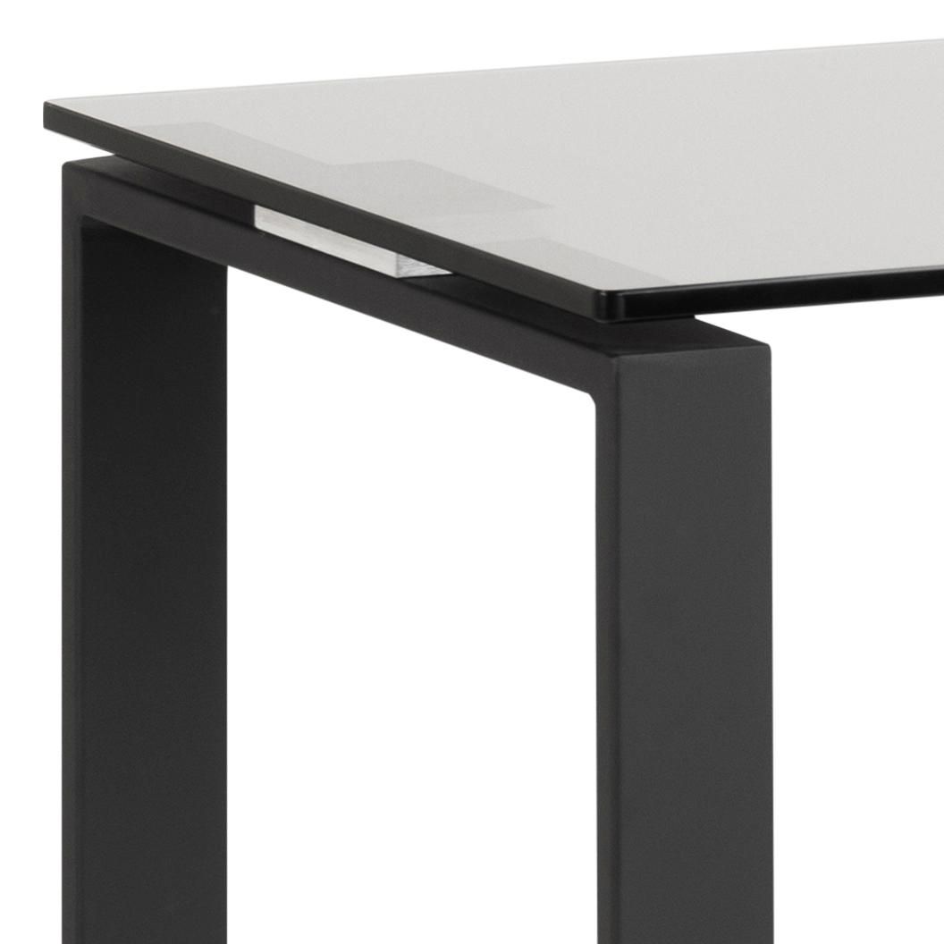 Emob Sidetable Nicola 110cm - Grijs Getint Glas/zwart