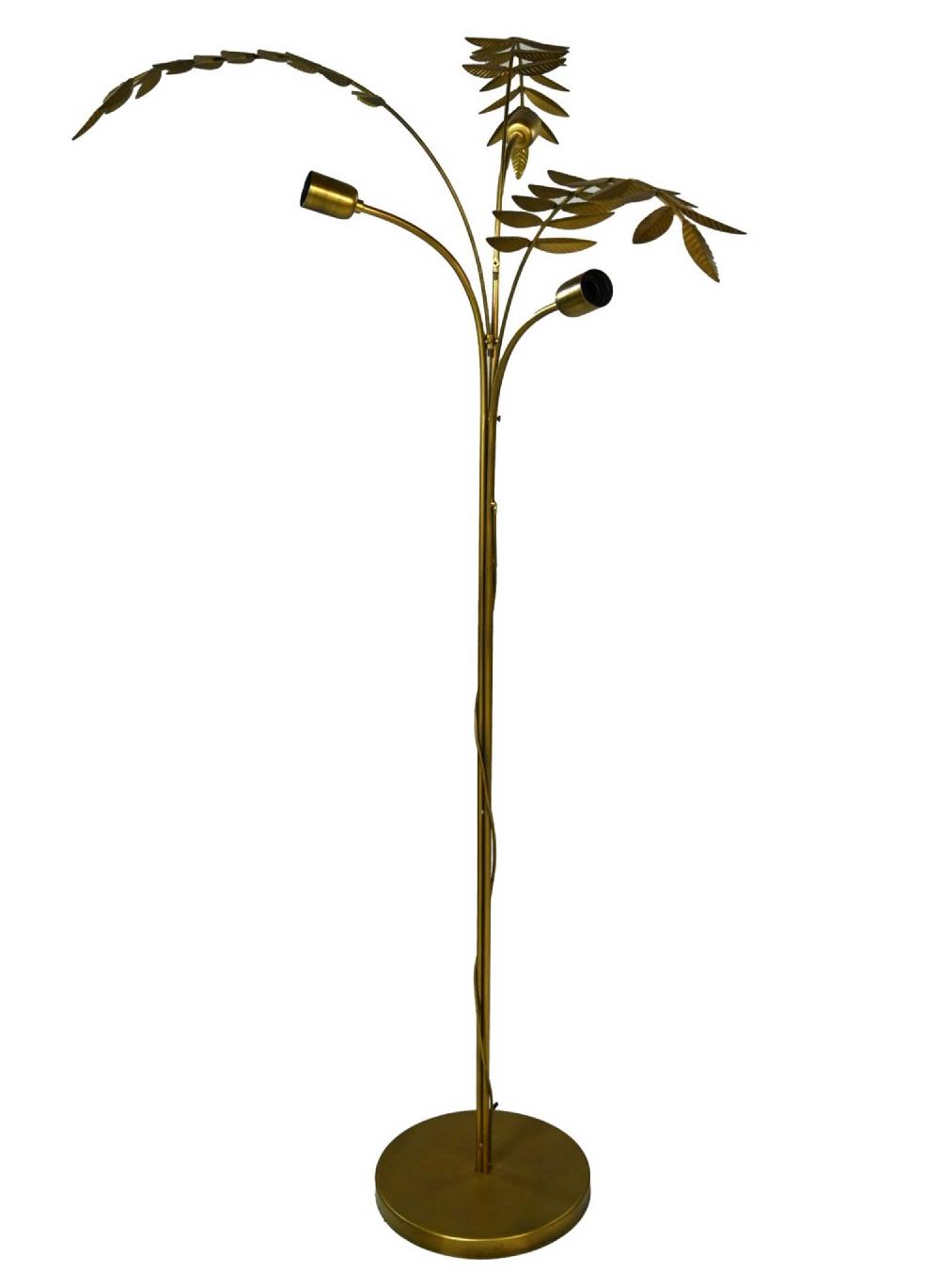 emob Staande lamp palmboom - 60x75x150cm - goudkleurig metaal