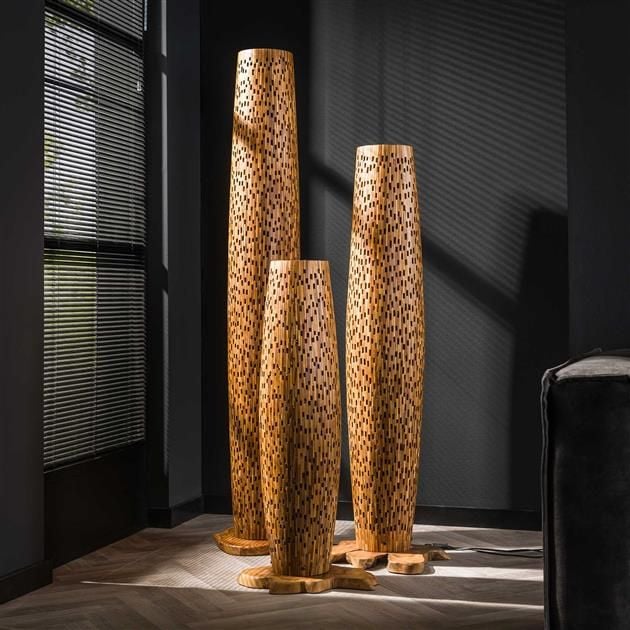 Emob Staande Lamp Stefanos 184 Cm-gerecycled Teakhout