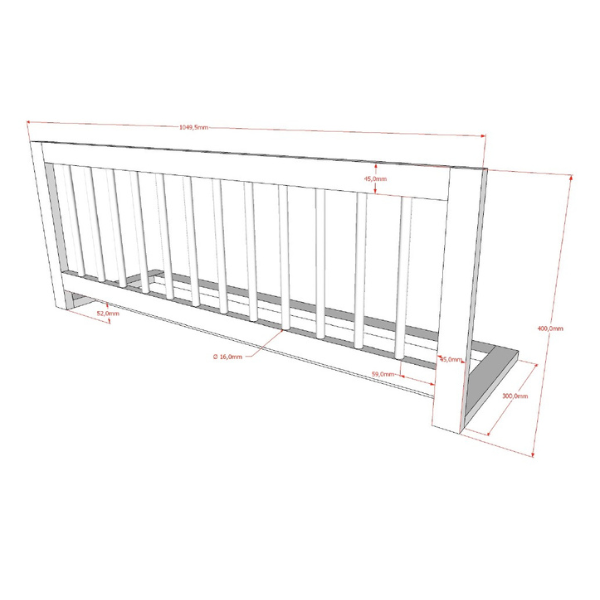 Emob Stapelbed Forrest 90x200cm Met Bedhekje - Wit Beukenhout