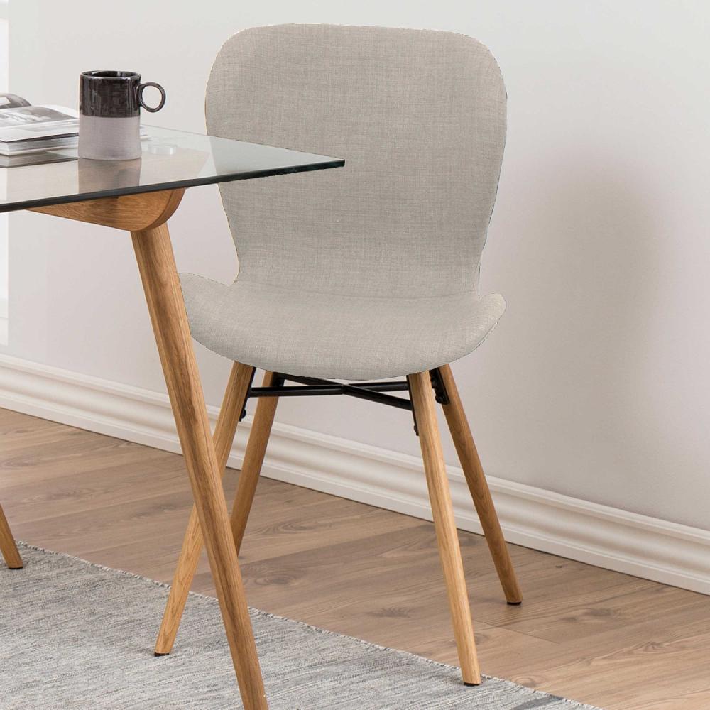 emob Stoffen stoel Tilda met schuine poten - zand/eik