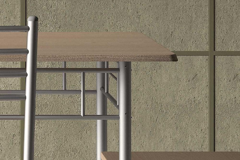 Emob Tafelset Amelia Met 4 Stoelen - Metaal/spaanplaat