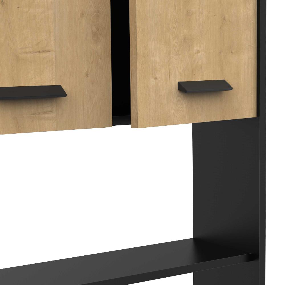 Emob Toiletmeubel Marlin - 64x19x185cm - 2 Deuren - Eikdecor/zwart