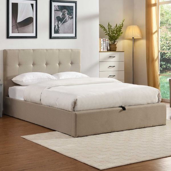 emob Tweepersoonsbed Corbi met opbergruimte 180x200 - zand