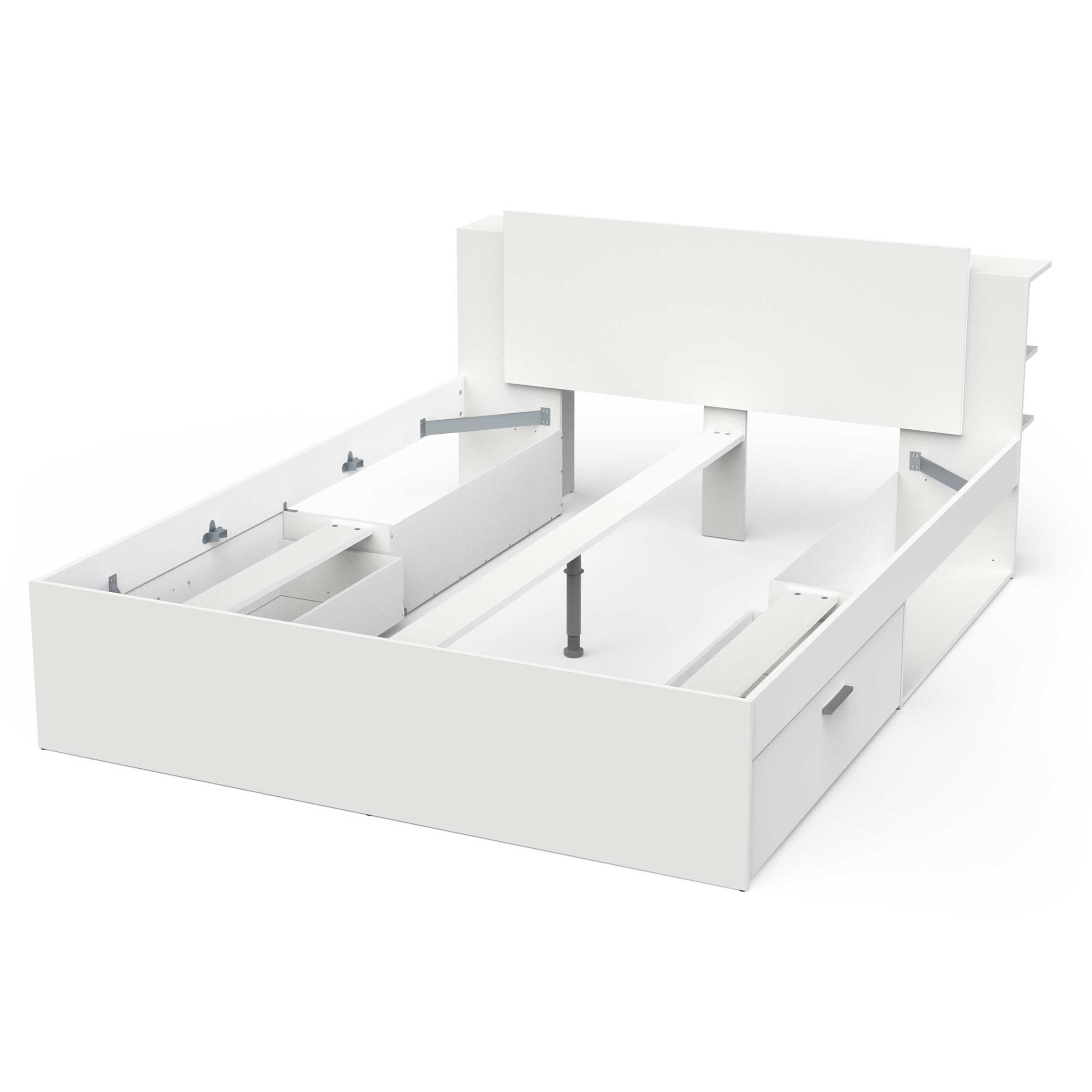 Emob Tweepersoonsbed Liva - 160x200cm - Met Opbergruimte - Wit