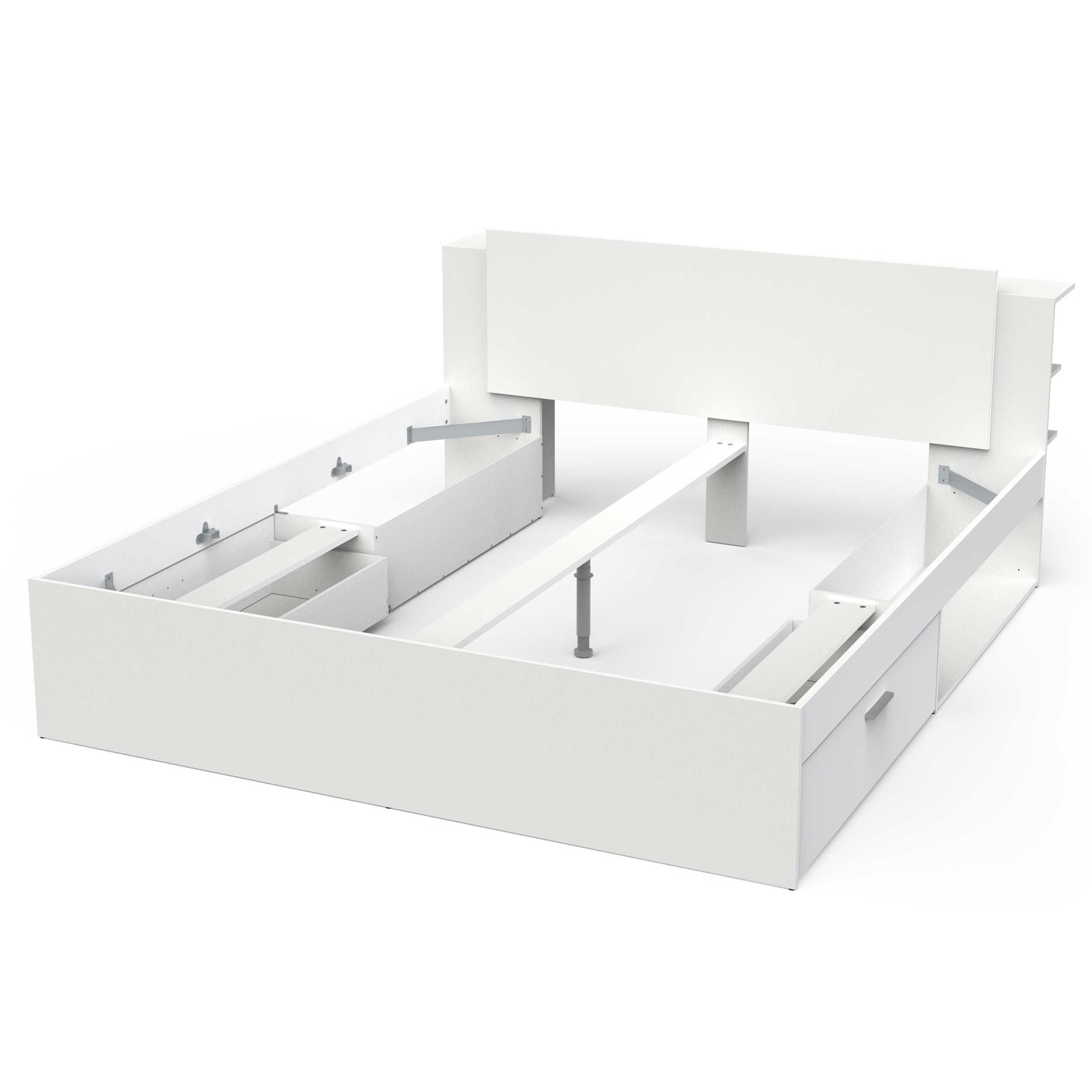 Emob Tweepersoonsbed Liva - 180x200cm - Met Opbergruimte - Wit