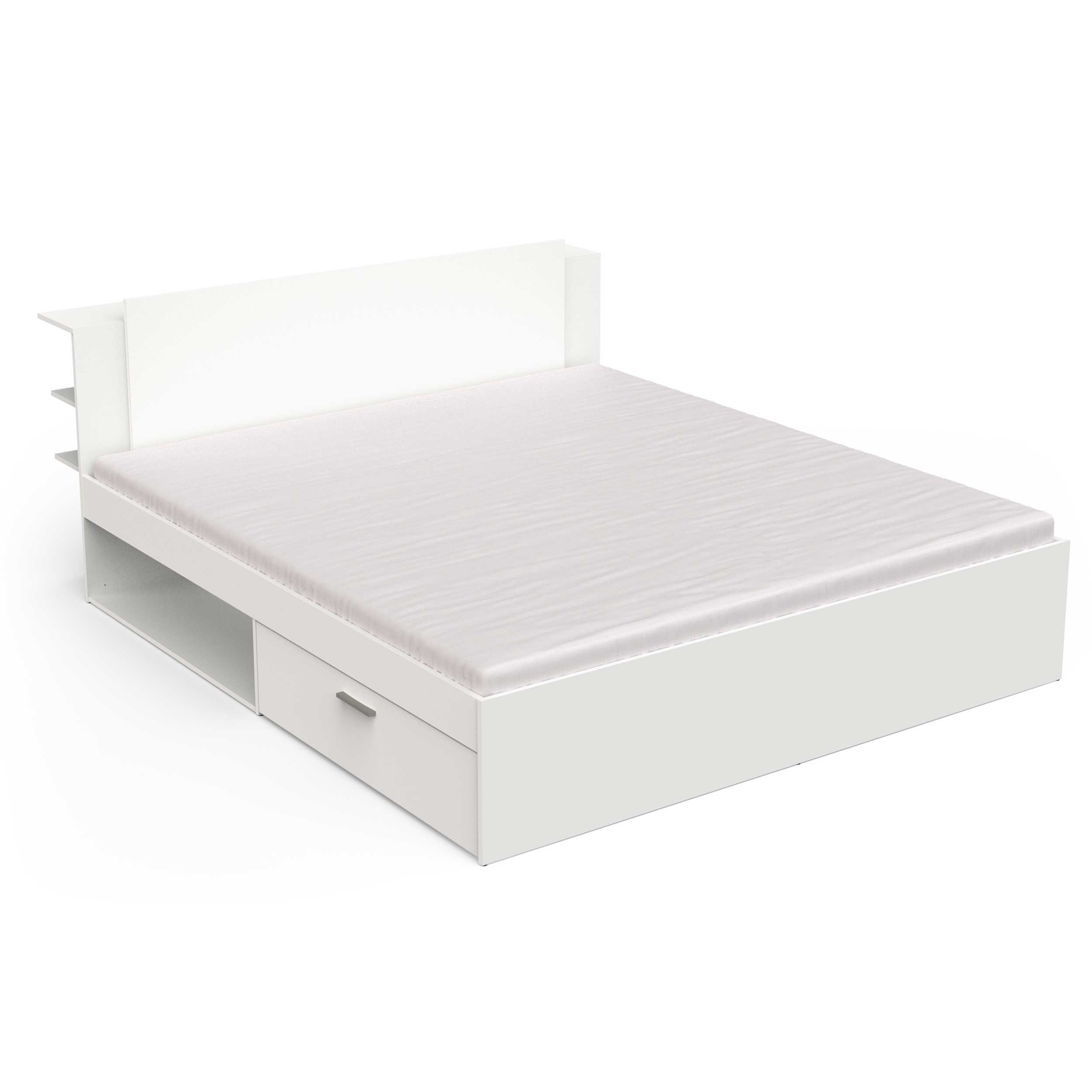 emob Tweepersoonsbed Liva - 180x200cm - met opbergruimte - wit