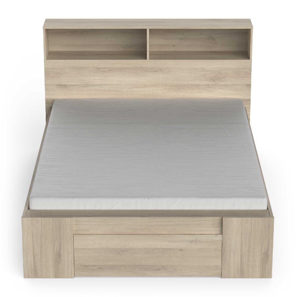 Emob Tweepersoonsbed Maksim - 140x190/200cm - Met Opbergruimte - Eikdecor