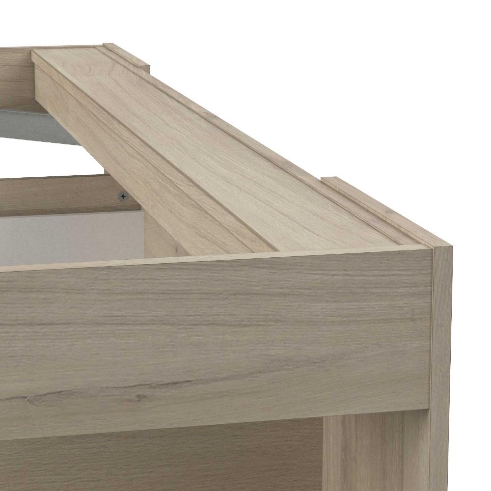 Emob Tweepersoonsbed Maksim - 140x190/200cm - Met Opbergruimte - Eikdecor