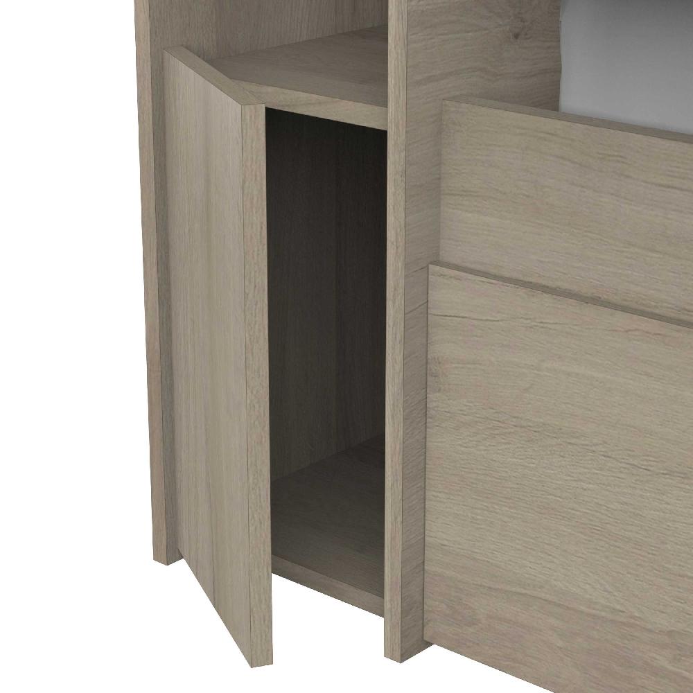 Emob Tweepersoonsbed Maksim - 160x200cm - Met Opbergruimte - Eikdecor