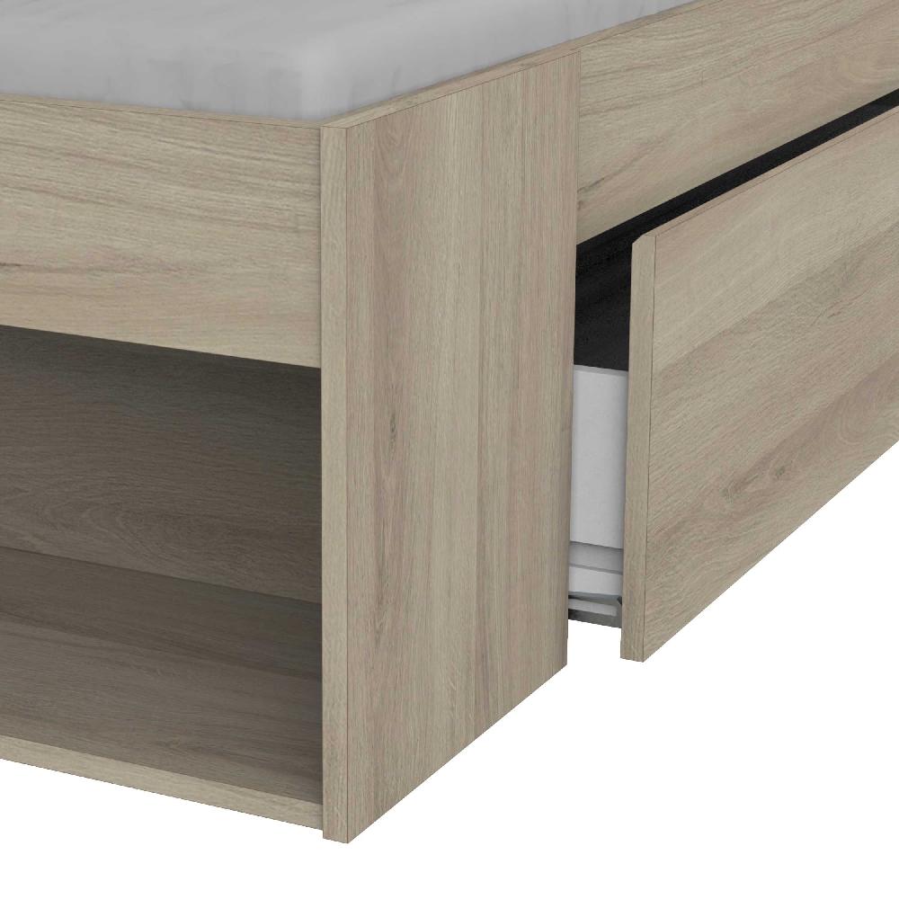 Emob Tweepersoonsbed Maksim - 160x200cm - Met Opbergruimte - Eikdecor