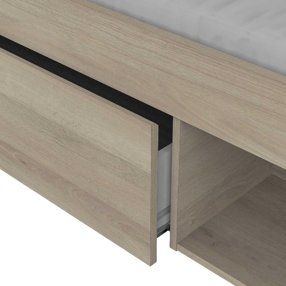 Emob Tweepersoonsbed Maksim - 160x200cm - Met Opbergruimte - Eikdecor