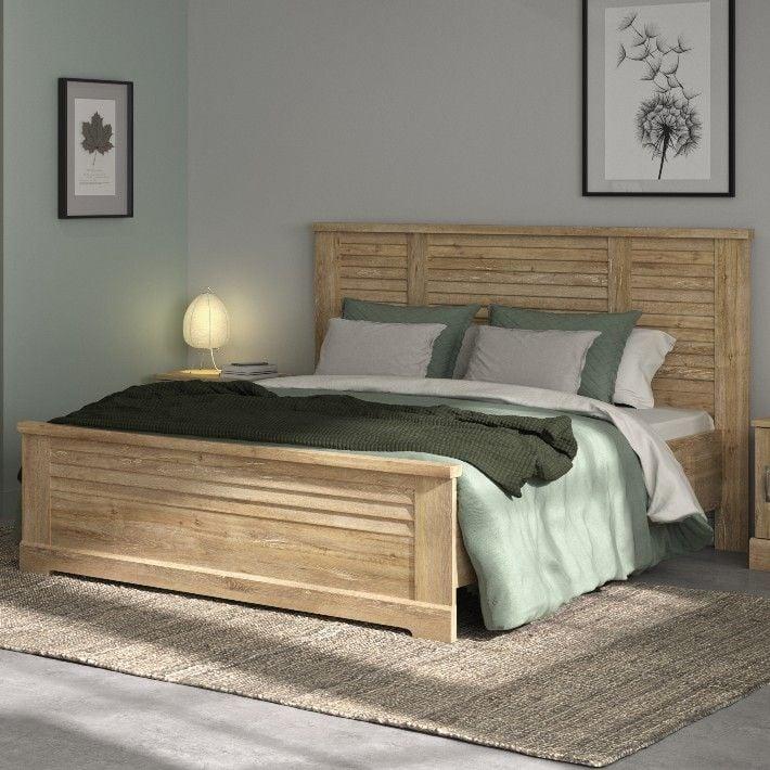emob Tweepersoonsbed Wanda 160x200 - bruin kastanjehout
