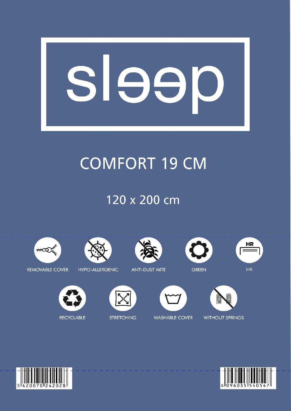Emob Tweepersoonsmatras Comfort Plus 120x200x19cm - Koudschuim