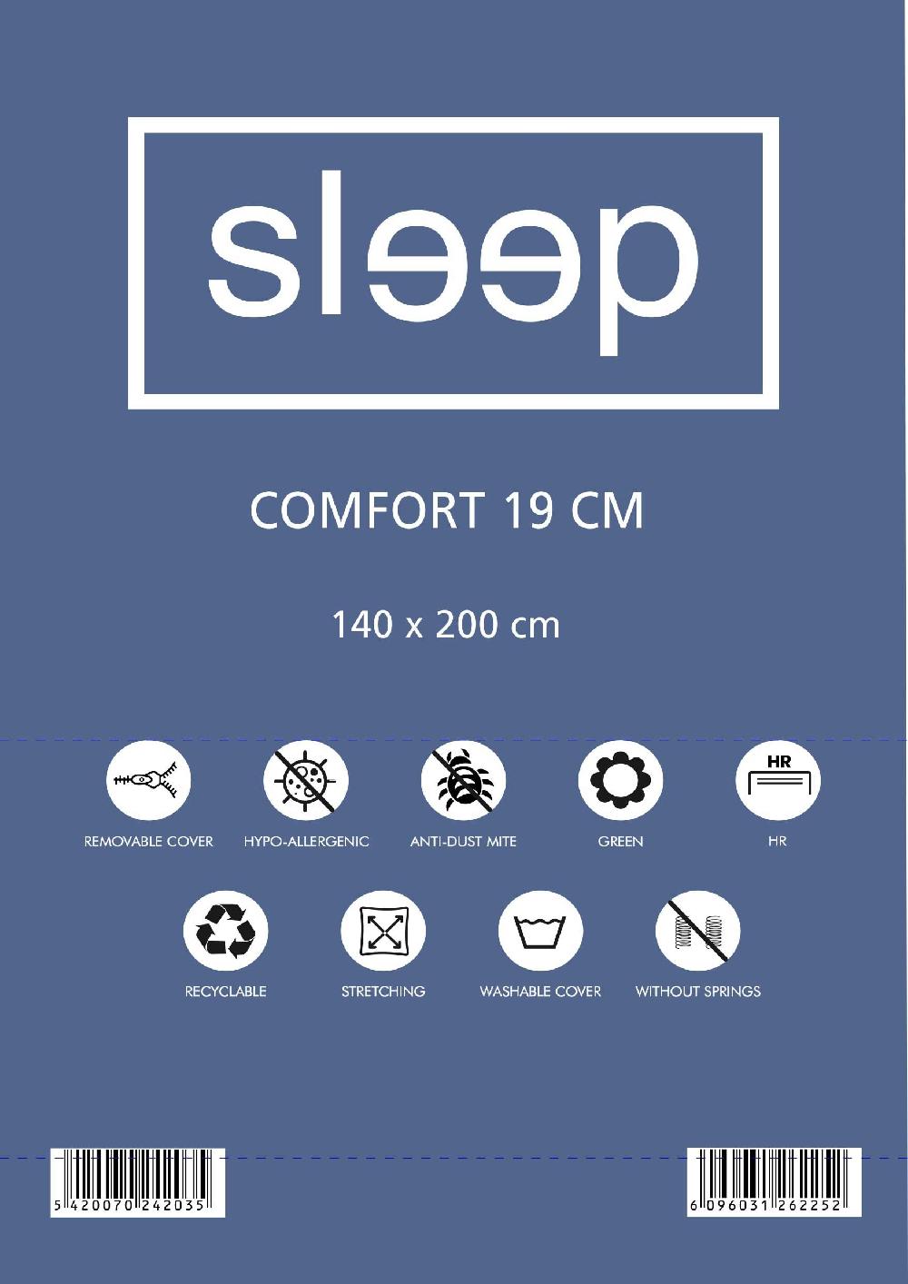 Emob Tweepersoonsmatras Comfort Plus 140x200x19cm - Koudschuim