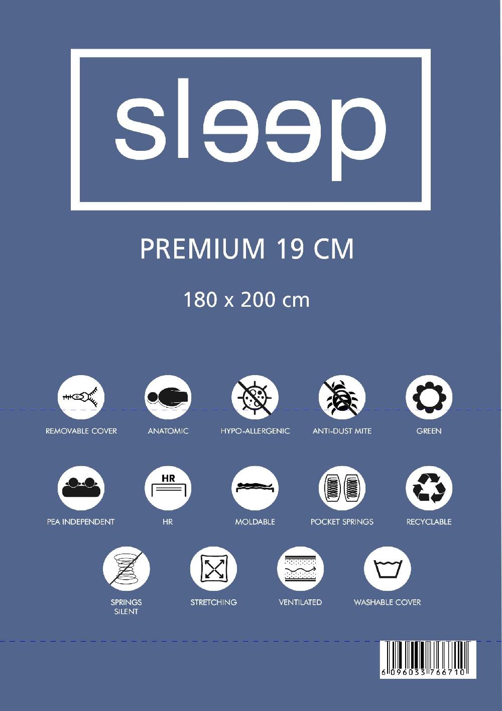 Emob Tweepersoonsmatras Premium Plus 180x200x19cm - Pocketveren