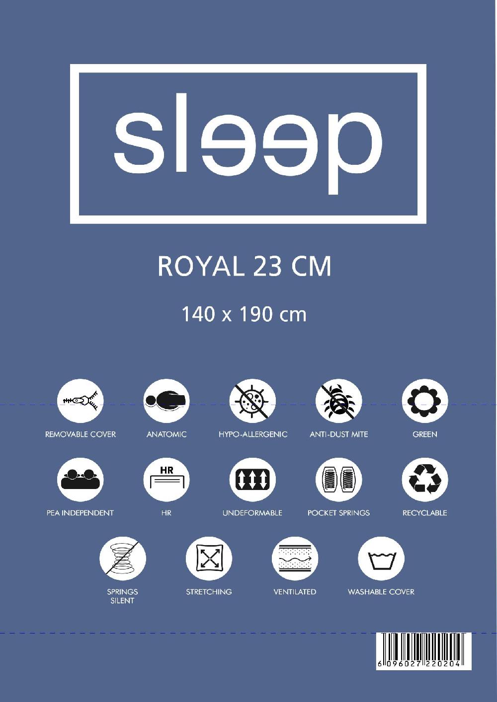 Emob Tweepersoonsmatras Royal 140x190x23cm - Pocketveren