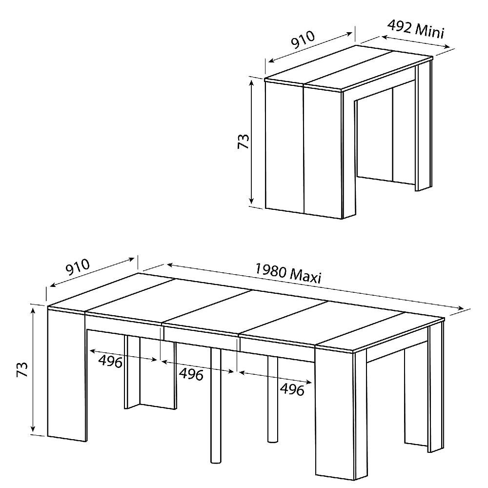 Emob Uitschuifbare Eettafel Elastic - Wit - 4 Tot 8 Personen
