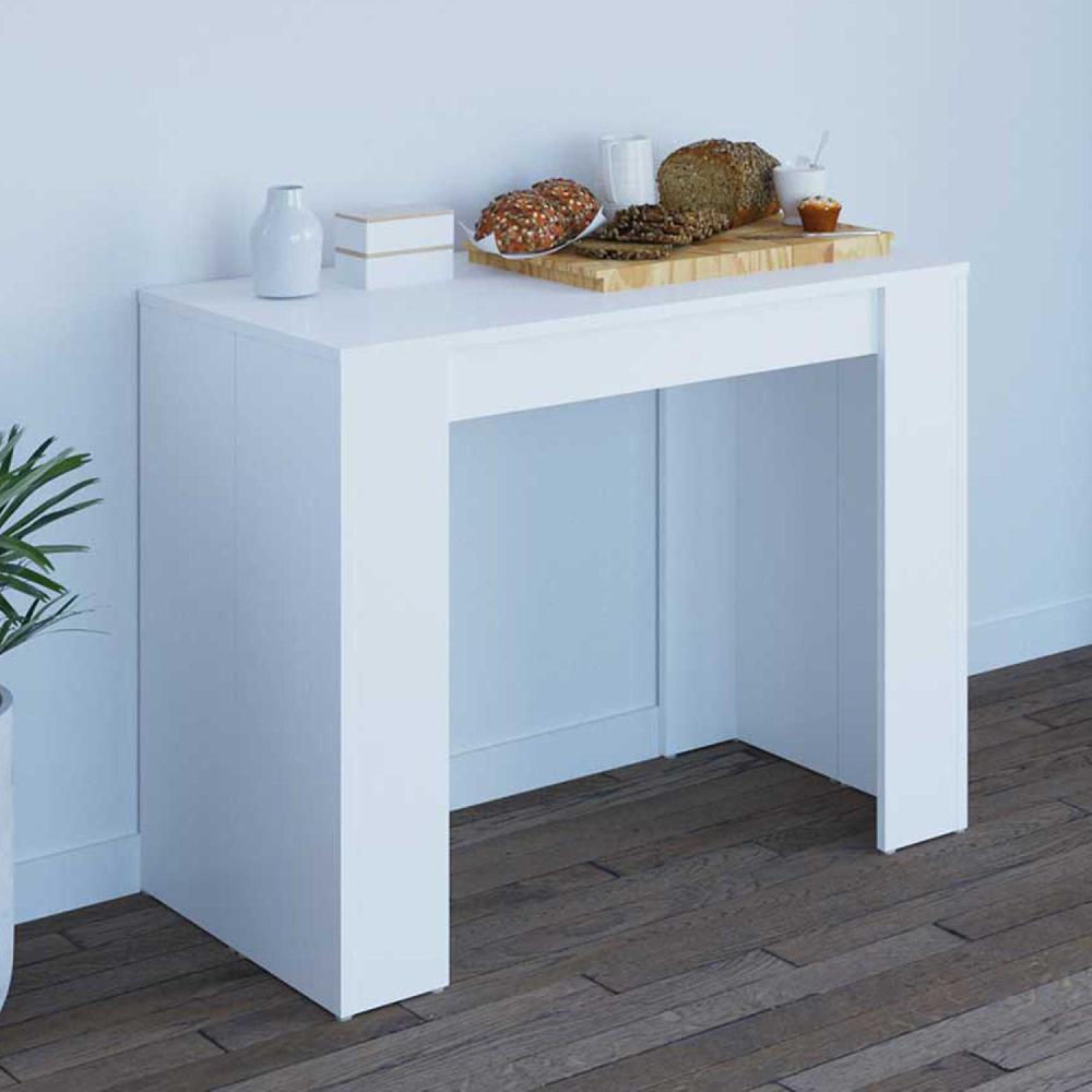 emob Uitschuifbare eettafel Elastic - wit - 4 tot 8 personen