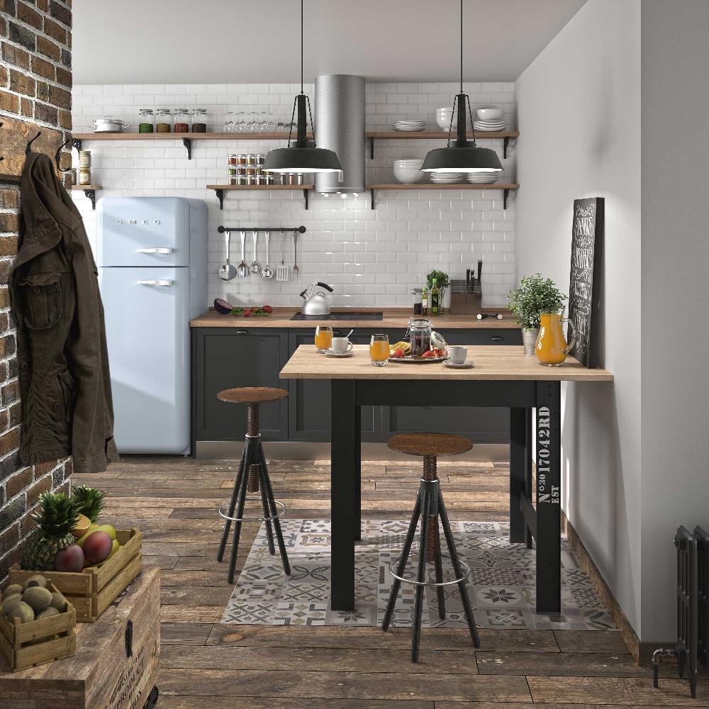 emob Verlengbare bartafel Exit 91/131x80 - lichte eik/zwart