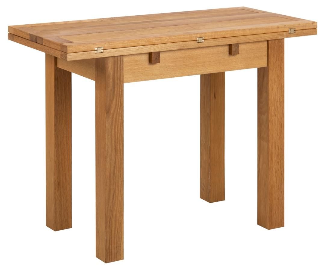 emob Verlengbare eettafel Kayleigh - massief eikenhout