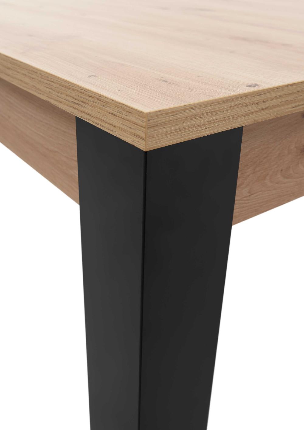 Emob Verlengbare Eettafel Laifis 140/210cm - Zwart/oude Eik