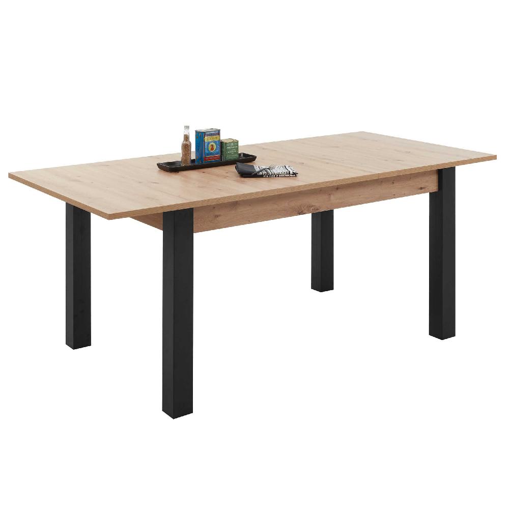 Emob Verlengbare Eettafel Laifis 140/210cm - Zwart/oude Eik