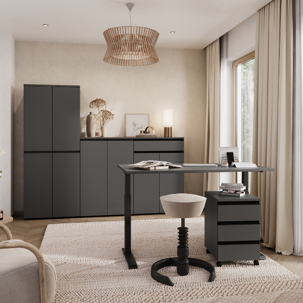 Emob Verstelbaar Bureau Bogdan - 180x80x68-91cm - Antraciet