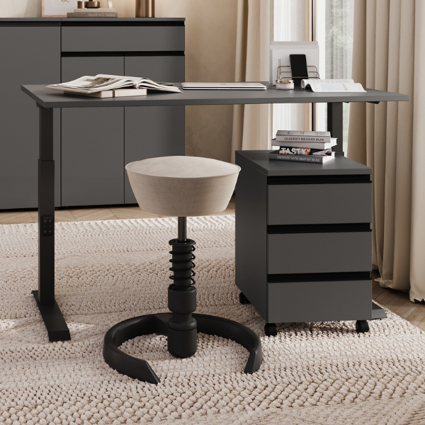 emob Verstelbaar bureau Bogdan - 180x80x68-91cm - antraciet