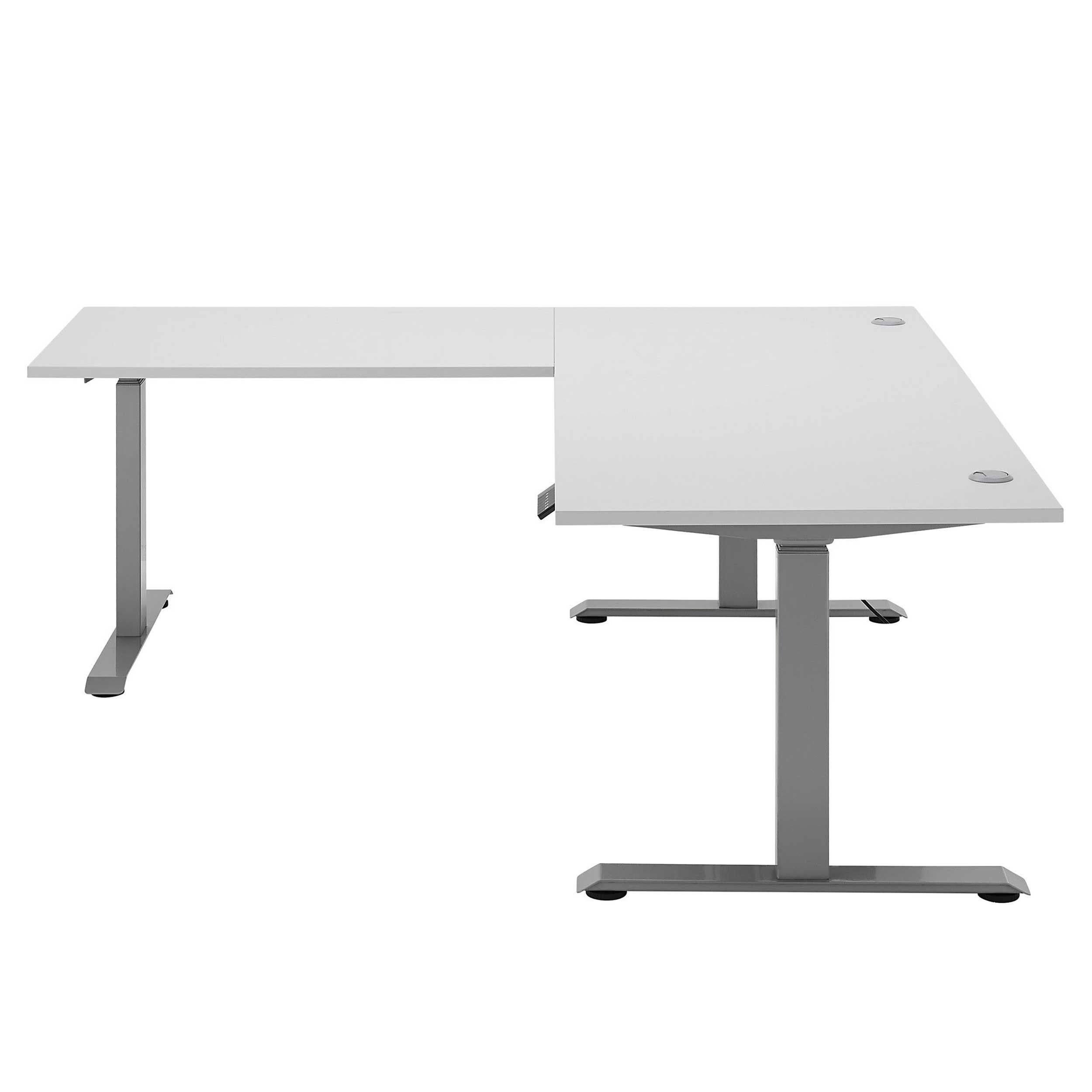 Emob Verstelbaar Hoekbureau Ben 185x77x74-125cm - Lichtgrijs