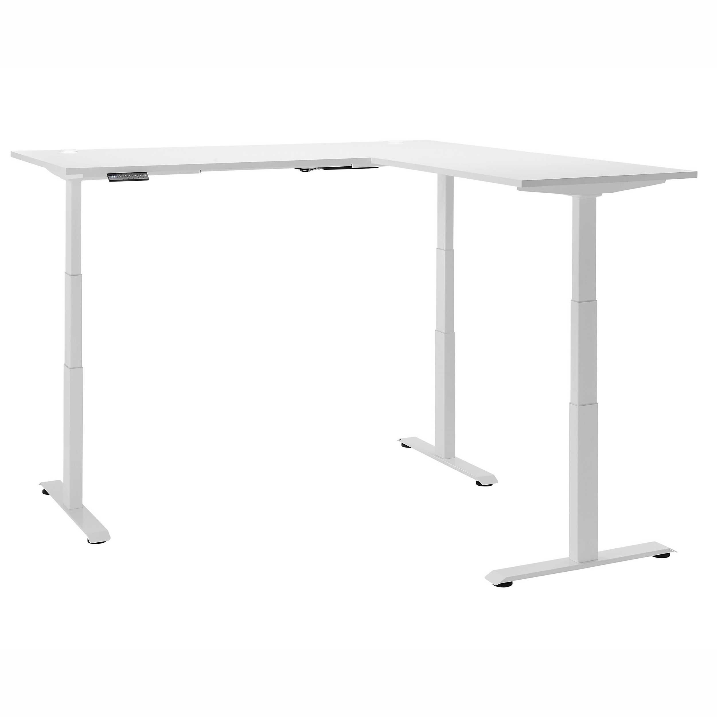 Emob Verstelbaar Hoekbureau Ben 185x77x74-125cm - Wit